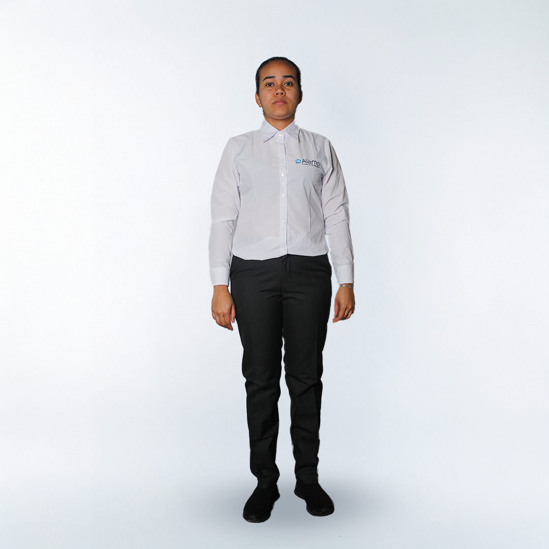 Imagen 2 de AG M/L C/LB ALAMO blusa blanca T/S